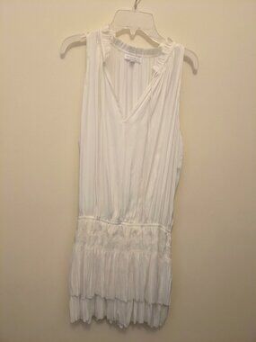 Current Air White Mini Dress Lightweight Pleated